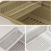 1 pieza Escurreplatos de cocina multicolor con tapa transparente, contenedor de almacenamiento de gran capacidad, escurridor de platos para el hogar