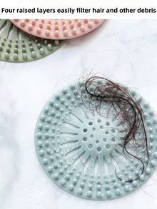 1 Pieza Filtro de drenaje de cabello, mantiene el drenaje limpio y sin obstrucciones, kit de drenaje de ducha, filtro de fregadero para evitar que el drenaje del piso se obstruya, filtro antiatascamiento de cabello y otros residuos, protector de drenaje de ducha, tapón de bañera de silicona - Multicolor - Ver 4