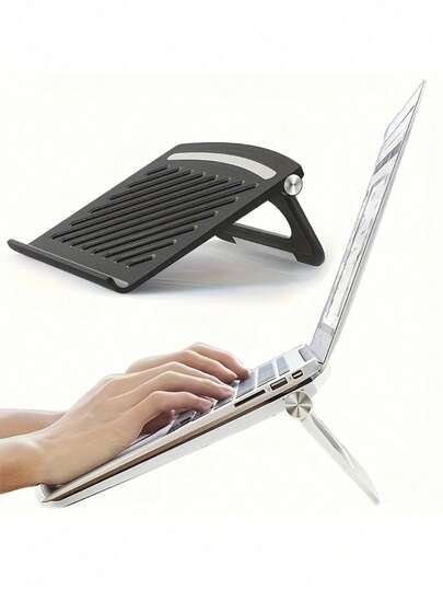 便携式笔记本电脑支架，可调节多角度桌面支撑，透气塑料底座，办公家具，方便携带，黑色，适用于笔记本电脑、工业和科学零售展示架