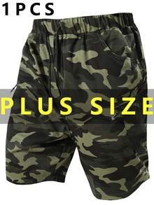 大码男士夏季运动短裤，男士大码翻盖口袋侧抽绳腰部工装短裤，休闲装，送给丈夫/男朋友的礼物