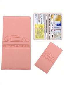 High-Quality Faux Leather Car Document Holder - Fashionable Unisex Storage Pouch - Storage For Insurance, Registration, And Manuals - Fits In Glove Box, Compact And Portable, Ideal Gift For Girlfriend, Sunny Travelers, Cool People, Perfect For Christmas, Valentine's Day, Stocking Stuffer, Personalized Gift, And Christmas Present - Multicolor - View 5