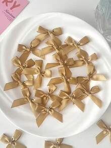 50 件可爱芭蕾舞风格迷你缎带蝴蝶结，DIY 工艺装饰配件，适用于时尚和发饰