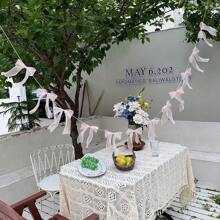 1 pièce nœud fleur à pull en maille/dentelle, décoration d'atmosphère festive, décoration de chambre, fournitures pour fête d'anniversaire, accessoires photo, fournitures pour baby shower