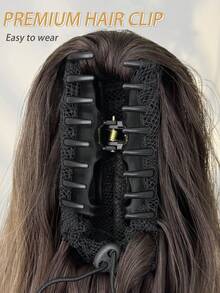 20 Inch Deep Brown Wavy Clip-In Ponytail Hair Extensions, Soft & Natural, Synthetic Hair, For Women - Brown Ombre - View 7