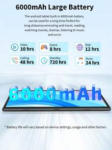 Relndoo 带键盘的 Android 15 平板电脑，2 合 1 平板电脑，带皮套、鼠标、手写笔、键盘、保护膜、电缆的平板电脑，（4GB+20GB）RAM+128GB ROM，A333 四核 2.0 GHz，802.11n Wifi 2.4G/5G 无线，2MP+8MP 双摄像头，10.1 英寸 1280 * 800px 高清触摸屏，6000mAh 长电池寿命，支持 1TB SD 扩展，C 型（无适配器）-黑色