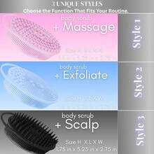 Avilana Silicone Body Scrubber – Gentle Shower Brush & Loofah Alternative – Silver-Infused Options – Fast-Drying, Hygienic,  Silicone Body Exfoliator For Sensitive Skin, Men & Women - S1-marmorerad - Visa 5