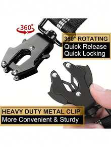 1 件，狗战术牵引绳，高强度牵引绳，4-6 英尺减震弹力牵引绳，配有 2 个软垫手柄，宠物腰带，适合中型到大型或超大型犬，适合日常遛狗，狗牵引绳，狗用具，黑色狗牵引绳。 - 彩色 - 查看 3