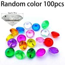 10/100 件混合装海盗宝藏珠宝闪闪发光的钻石巨型亚克力大号假宝石花瓶填充物万圣节多色塑料宝石生日派对桌面散布装饰海盗派对礼物潜水宝石泳池玩具 - 彩色 - 查看 10