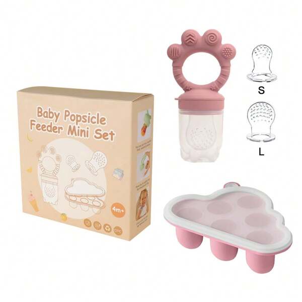 Silicone Tray With Lid, Silicone Ice Cream Mold Set For Freezing Baby Food, Ideal For Storing Homemade Fruit, Vegetable And Breast Milk Purees. Three Different Size Mesh Bags As Gifts, Loved By Infants And Toddlers