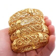 1pc Middle Eastern Style Luxury Bride Open Bangle Bracelet, Elegant Women Jewelry, Southeast Asia Accessories