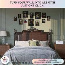 Dark Academia Wall Art Prints - Gothic Bedroom Decor, Vintage Goth Posters For Room Aesthetic, Halloween Witchy Prints Moody Goth Room Decor Emo Home Decorations (Unframed)Halloween - 皇家奇想 - 查看 4