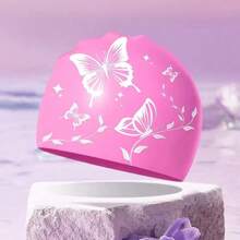 1pc Women Waterproof Non-Slip Large Size Swimming Cap, Suitable For Long Hair Adults, Swimming Equipment