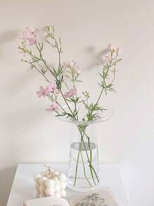 1 件装 T 型玻璃花瓶简约家居装饰水培干花花盆