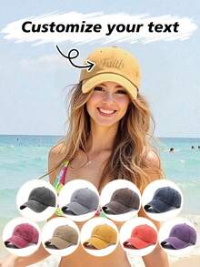 1 szt. spersonalizowana czapka baseballowa, vintage'owy miękki cylinder dla kobiet, snapback dla mężczyzn, regulowana czapka z daszkiem, modna, swobodna, oddychająca, klasyczny, zakrzywiony rondo, postarzana, styl sportowy, ochrona przed promieniowaniem UV