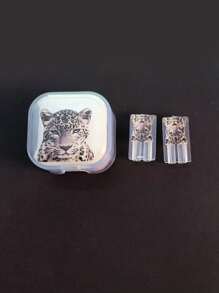 3 Peças Conjunto Protetor de Carregador e Cabo em TPU com Estampa de Leopardo e Tigre, Compatível com Adaptador de Carregador Rápido de 20W da Apple com Plugue UK, Acessórios de Carregador, Acessórios de Telefone