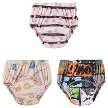 5 PIEZAS Pantalones de pañal para bebé suaves y cómodos, pantalones de entrenamiento para niños pequeños, pañales lavables y reutilizables, pantalones de pañal para recién nacidos, pantalones de entrenamiento para ir al baño del bebé, perfectos para baby shower y el mejor regalo para bebé - Estampado digital - Multicolor - Ver 52