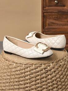 WHDXY 女式方头蝴蝶结法式平底鞋，柔软舒适休闲乐福鞋，时尚一脚蹬平底鞋，百搭春季正装鞋 - 杏色 - 查看 6