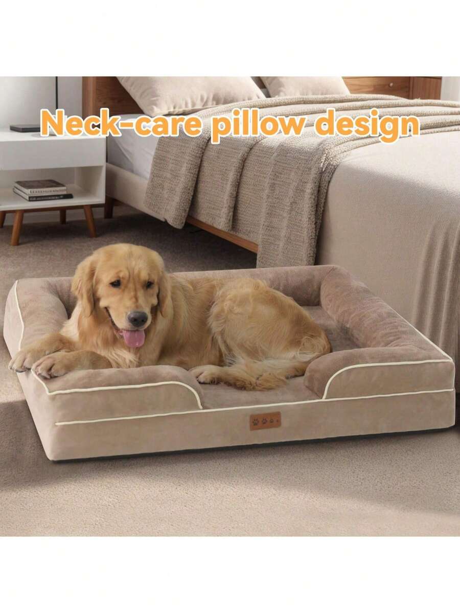 1 件宠物狗/猫沙发床，带可拆卸和可清洗支撑垫，舒适记忆泡沫，适合小型、中型、大型犬和猫，适合所有季节