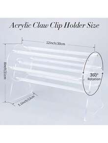 一套亚克力发圈展示架，发圈收纳架，旋转爪夹收纳架，透明展示架，发带盒 - 無色 - 查看 9