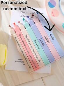 个性定制激光雕刻荧光笔；马卡龙色护眼荧光笔；彩色手写笔；下划线马克笔。返校季 - 彩色 - 查看 1