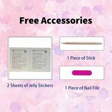 10 件棺材形状按压式指甲，法式尖头白色和渐变粉色方形指甲升级套装，适合女士和女孩美甲用品 - 淺粉色 - 查看 6