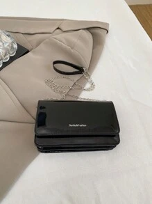 Borsa a tracolla mini con catena, stile minimalista e versatile, da donna