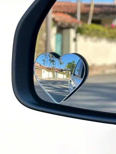 Heart-Shaped Blind Spot Mirror, Frameless Blind Spot Mirror, 360 Degree Wide Angle Convex Mirror, Square Blind Spot Rearview Mirror, Parking Mirror, Round Blind Spot Mirror, Car Accessories, Car Accessories For Women, Christmas, Car Decor