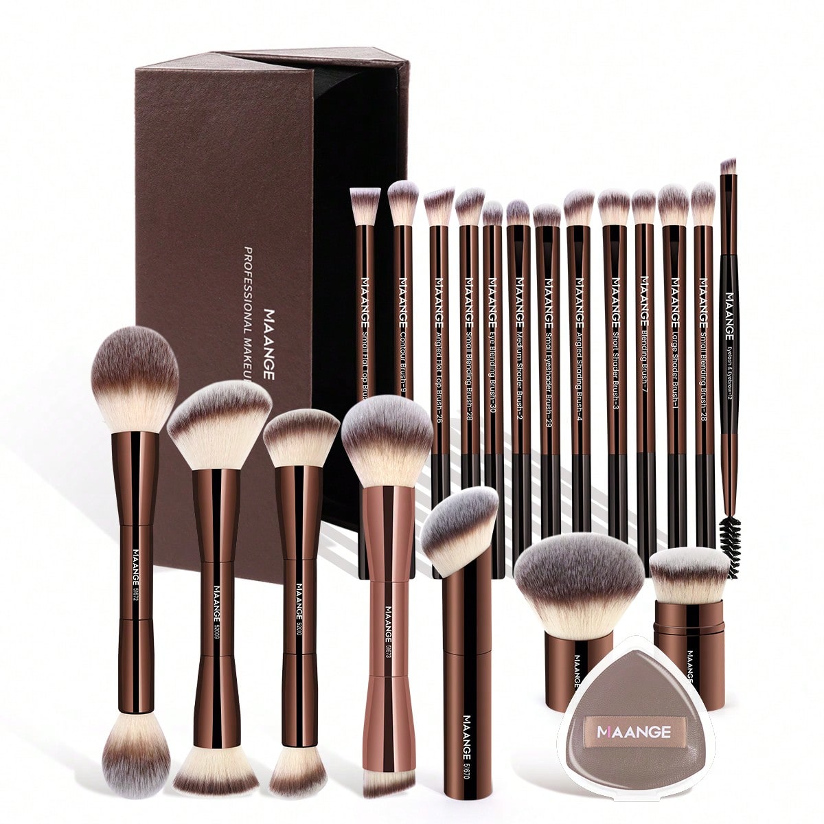 7pcs/13pcs/20pcs/28pcs Professional Aluminum Tube Makeup Brushes & Puff Set, With Storage Box, Including Extendable Foundation Brush, Dual-Headed Powder Brush, Blush Brush, Highlighter Brush, Contour Brush, Eyeshadow Brush, Blending Brush, Concealer Brush, Mixing Brush, Made Of Soft & Skin-Friendly Fibers, Portable & Travel-Friendly, Great Gift For Women/Girls,Giveaways,Professional Makeup Brushes,Complete Makeup Set