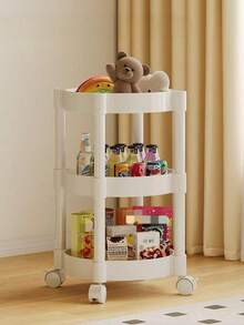 1 pieza Mesa auxiliar móvil multiusos, con ruedas de freno, desmontable y portátil, muebles de decoración para el hogar, sala de estar, mesa de noche, raqueta de viaje/camping de muebles para exteriores, mesita de centro de balcón/patio, garra de almacenamiento de cocina - Blanco - Ver 13