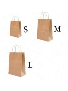 50个装带手柄棕色纸袋 - 礼品袋 - 带抽绳手柄的牛皮纸袋 - 21 X 11 X 27 厘米 - 适用于生日、婚礼、圣诞节和派对庆祝活动的牛皮纸袋