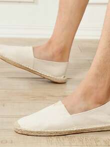 Men's Handwoven Linen Fisherman Shoes - White - View 5