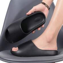 Dép đi trong nhà bằng dừa thoải mái cho nam và nữ, mẫu mới mùa hè 2026, dép đi trong nhà tắm, đế mềm, chống trơn trượt, chất liệu EVA. - màu đen - Xem 6