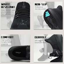 Mens Non Slip Work Shoes Lightweight Slip On Shoes For Men Comfortable Restaurant Or Food Service Walking Sneakers Slip Resistant Zapatos Para Hombre - 黑色 - 查看 5