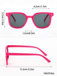 Set de 3 gafas decorativas con montura cuadrada de diseño minimalista y de moda para niños y niñas, adecuadas para uso en exteriores, playa, festivales, fiestas y como accesorios para fotografía en la calle