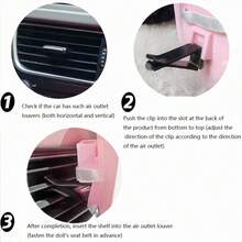 1pc Car Seat For Labubu Dolls With Soft Furry Cushion,Car Seat For Dolls With Air Vent Clip,Cute And Functional Car Ornament For Labubu Fans And Doll For Women Storage Organizer Travel Essentials Back To School Dormitory Storage,Festival Gifts.Christmas Gift Ideas. - Multicolor - View 9