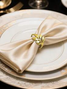 10 件可重复使用的镀金合金餐巾环：边缘光滑，易于清洁，适合婚礼派对庆祝和节日晚宴 - 彩色 - 查看 10