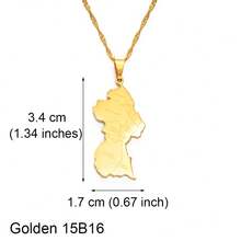 1 件圭亚那地图吊坠项链，适合女士女孩，不锈钢首饰 - 彩色 - 查看 13