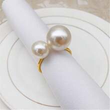 1-12pcs High-Grade Pearl Napkin Rings, Suitable For Restaurant, Hotel, Dining Table Decor, Wedding, Holidays