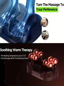 Foot Massager Machine With Heat, Foot And Calf Massager With Massage Roller, Deep Tissue Massager For Plantar Fasciitis, Pain Relief, Promotes Blood Circulation, Gifts For Women & Men