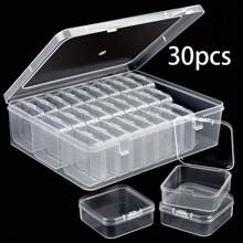 1 Set Of 12/15/20/30 Pcs (2.17in) Clear Plastic Storage Boxes - Suitable For Beads, Jewelry And Craft Items - Durable Organizational Solution, Perfect Small Gift For Yourself, Students, Friends And Lovers, Jewelry Box For Women Storage Organizer Travel Essentials Back To School Dormitory Storage