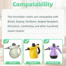 4 件通用超细纤维垫，兼容手持式蒸汽清洁器，适用于 Steam Shot、Wagner Spraytech、McCulloch、Comforday、PurSteam 和其他蒸汽清洁器配件 - 彩色 - 查看 4