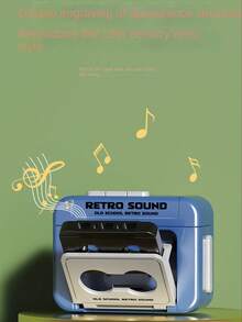 Retro Tape Recorder Keychain - 1 Piece Mini Vintage Cassette Player Charm PVC Audio-Themed Keyring Novelty Music Box Pendant Creative Small Gift Item Non-Metallic Unplated Gifts For Women - Multicolor - View 6