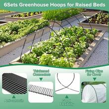 90pcs Greenhouse Hoop Planting Tunnel Garden Kit With Nails And Detachable Fiberglass Growing Tunnels Reusable Cold Frame For Winter Frost Protection Elevated Bed Gardening Plants Grow Tent