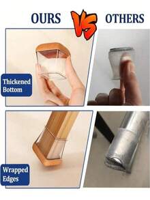 4/8/16 Stück quadratische Stuhlbein Bodengleiter - Dicke TPE Silikon Möbelgleiter, transparente Stuhlabdeckungen für Geräuschreduktion und Bodenschutz, langanhaltend Möbelfüße Pads für Tische & Stühle, Sofas & Couchtische (Braun)