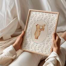 Tranh trang trí hình gấu mẹ và gấu con kiểu cổ điển, thích hợp cho phòng trẻ sơ sinh, trang trí phòng trẻ em với họa tiết hoa ngọt ngào, tranh nghệ thuật cho phòng bé trai, tranh trang trí tường hình động vật dễ thương. Tranh nghệ thuật treo tường cho phòng trẻ sơ sinh. Tranh áp phích truyền cảm hứng dễ thương kiểu retro, quà tặng cho trẻ em. - Nhiều màu - Xem 3