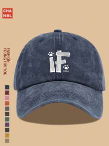 1 Stück lustiger Baseball Cap mit "IF"-Aufdruck, Hundepfoten-Motiv und "Life Is OK"-Grafik, schwarze Papa-Trucker-Mütze, atmungsaktiv und komfortabel in Unifarbe, Retro-Softtopmit gebogenem Schirm, unisex, Vatertagskappe, verstellbare Größe, vielseitig einsetzbare Persönlichkeit, lässiger Outdoor-Zubehör für Fahrrad, Sport und Party, einzigartiges Geschenkidee für Familie und Freunde