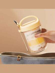 1 件密封玻璃酸奶杯、隔夜燕麦罐、小冰沙杯、带勺子的全谷物、谷物便携式早餐杯、易于携带、厨房用品万圣节、圣诞节、婚礼、厨房、节日必需品、家居、万圣节装饰、花园、露营、旅行必需品、生日装饰、生日、派对装饰理想礼物 - 彩色 - 查看 6