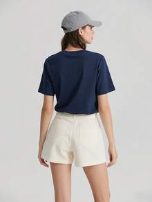 Women'S 100% 200g Printed T-Shirt  Round Neck Comfortable And Breathable  Available In Black, White, And Royal Blue  GYM Therapy Print  Ideal For Gym And Casual Wear - 寶藍色 - 查看 2