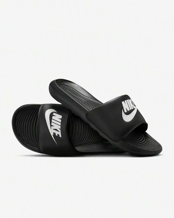 Nike Men's Victori One Slides Sport Sandal, Black/White