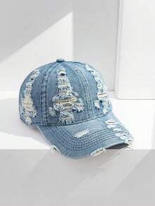 1 Chiếc Mũ Lưỡi Trai Denim Cổ Điển Đã Giặt Cũ, Mũ Snapback Thời Trang Thường Ngày Cho Cả Nam Và Nữ, Chống Nắng & Thoáng Khí - Nhiều màu - Xem 9